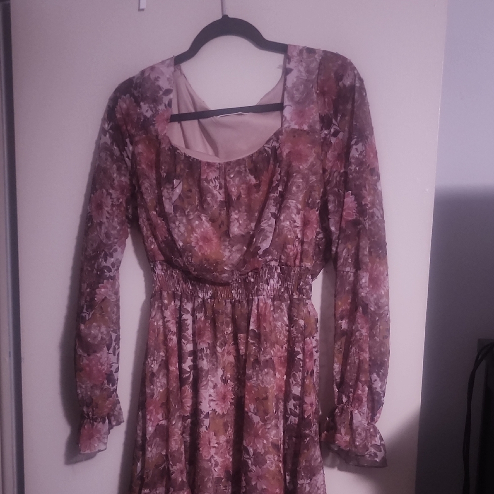 Peach Love California Pink Bishop Sleeve Sundress